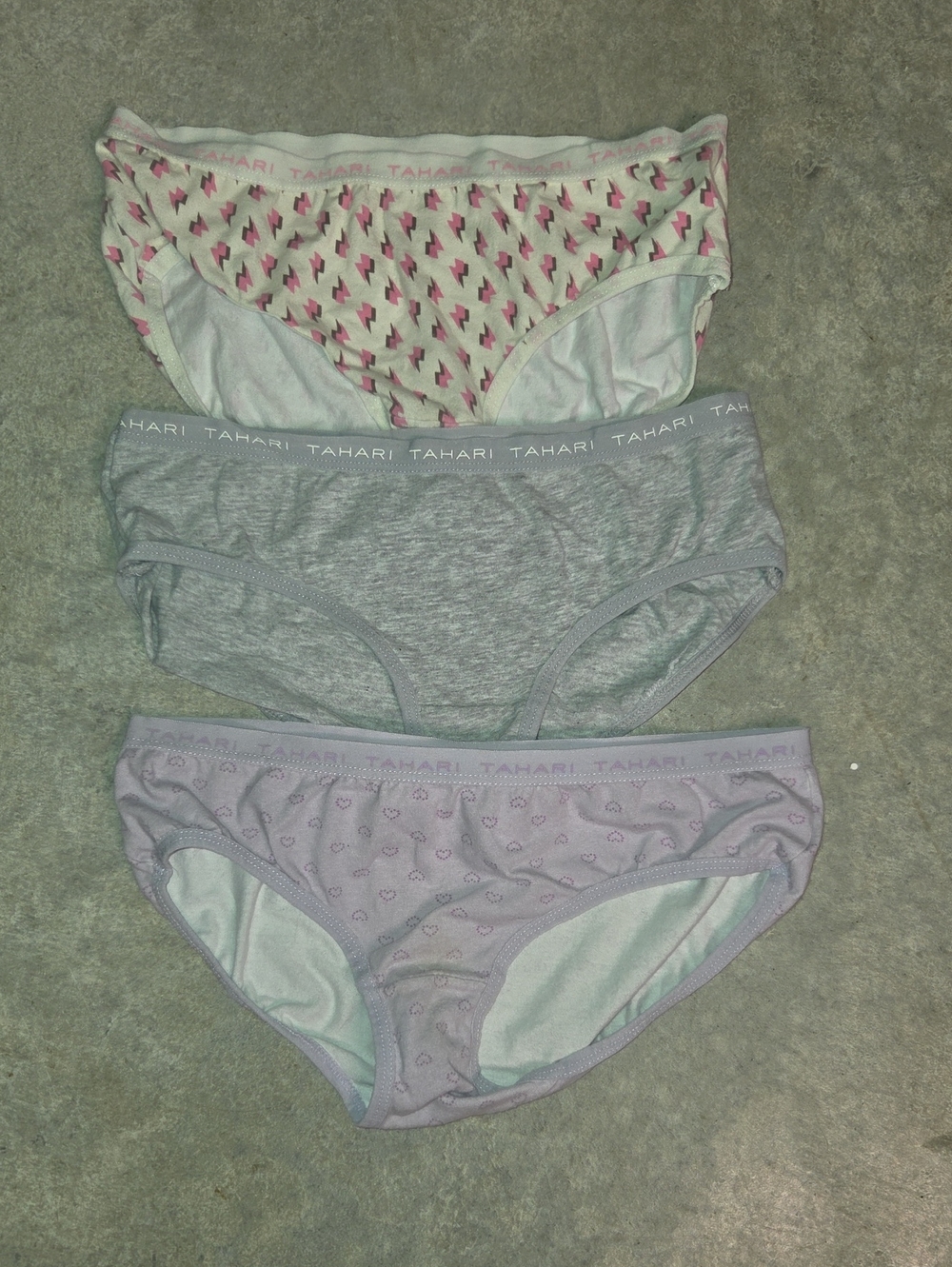 Tahari Girls 3-Pack Bikini Briefs in Pink, Gray, Lavender